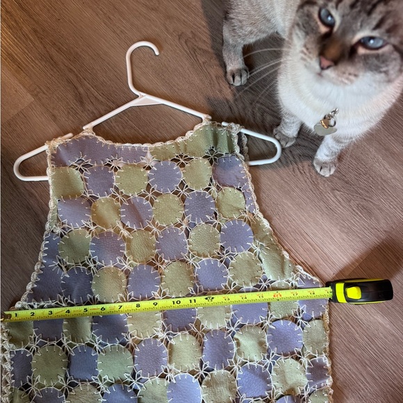 Vintage Purple and Green Patchwork Crocheted Vest - Picture 6 of 9